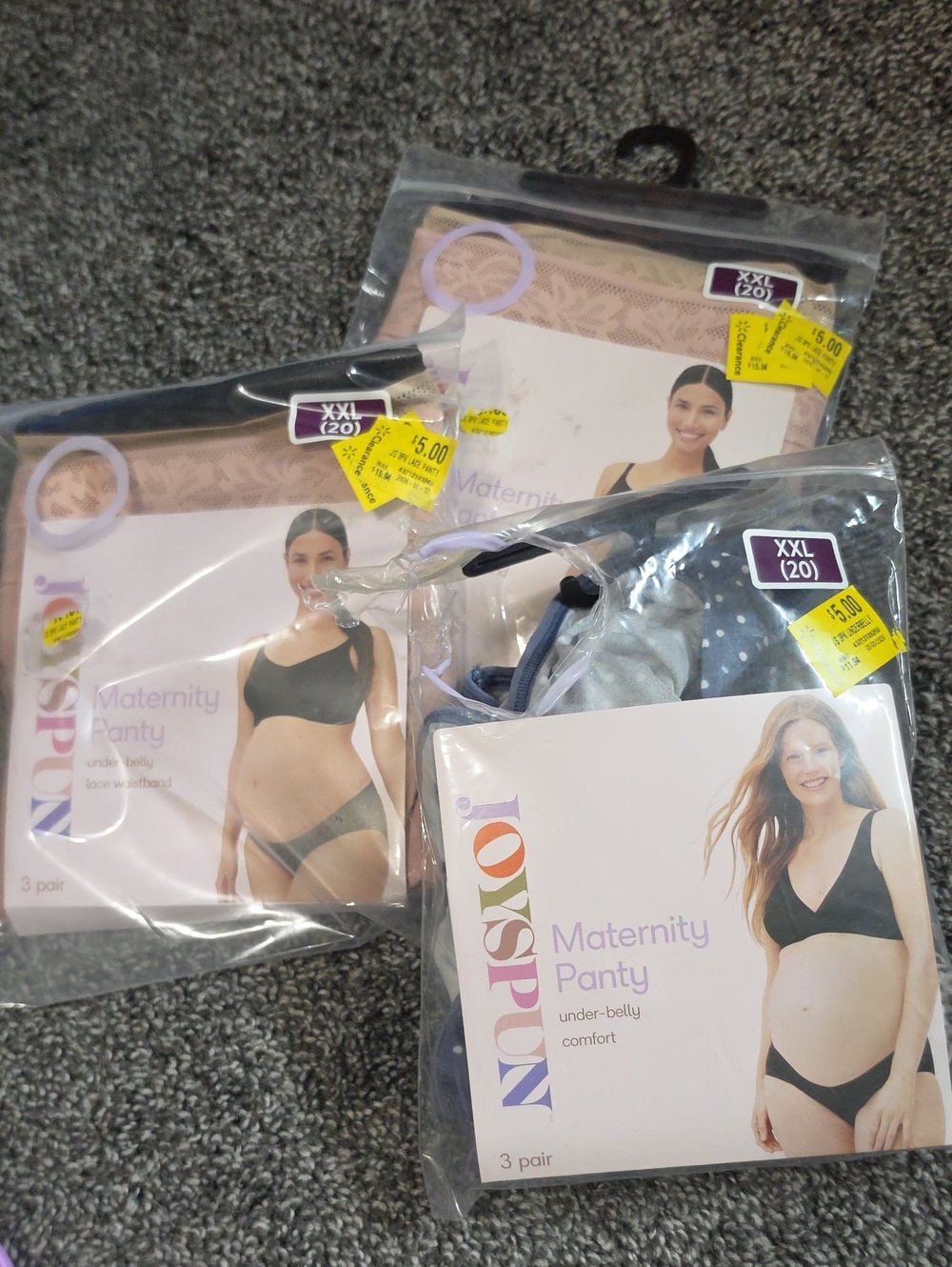 NWT XXL Joyspun Maternity Panty 3-Pack - 9 Total